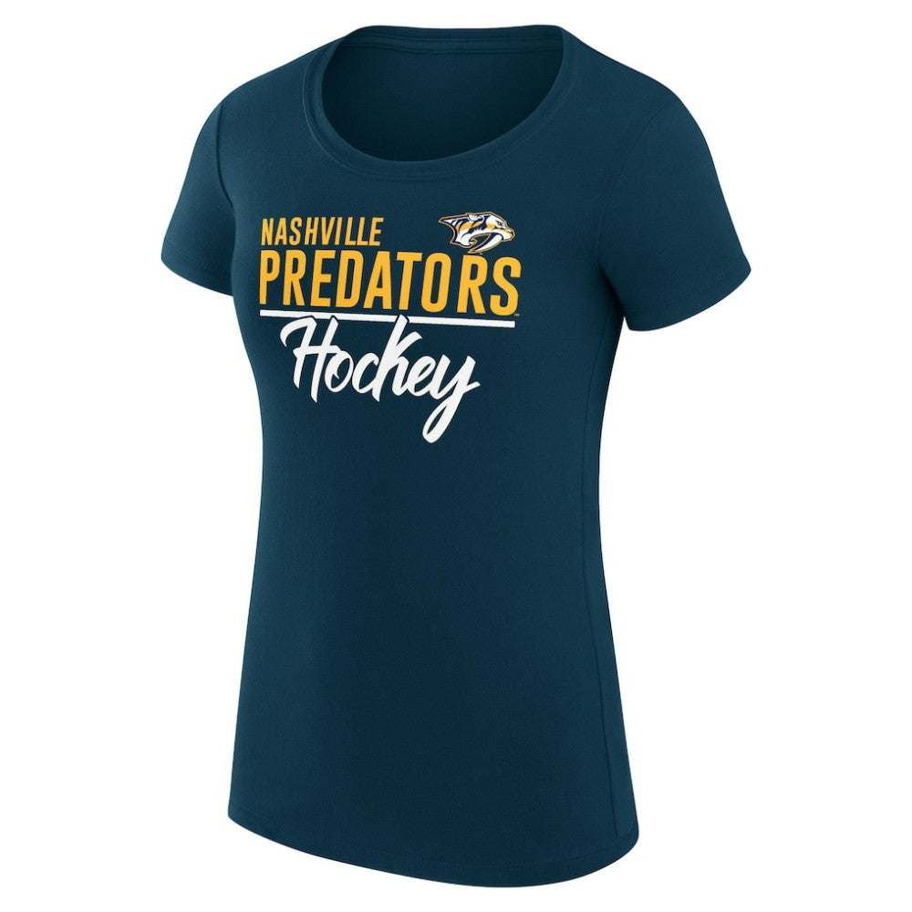 Nashville Predators G-III 4Her by Carl Banks Women's Super-Slim Fit Lightweight Team Sport T-Shirt - Navy - NHL 200602513