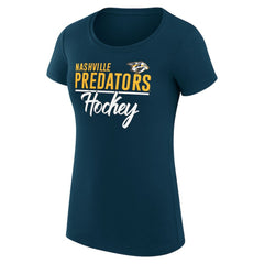 Nashville Predators G-III 4Her by Carl Banks Women's Super-Slim Fit Lightweight Team Sport T-Shirt - Navy - NHL 200602513