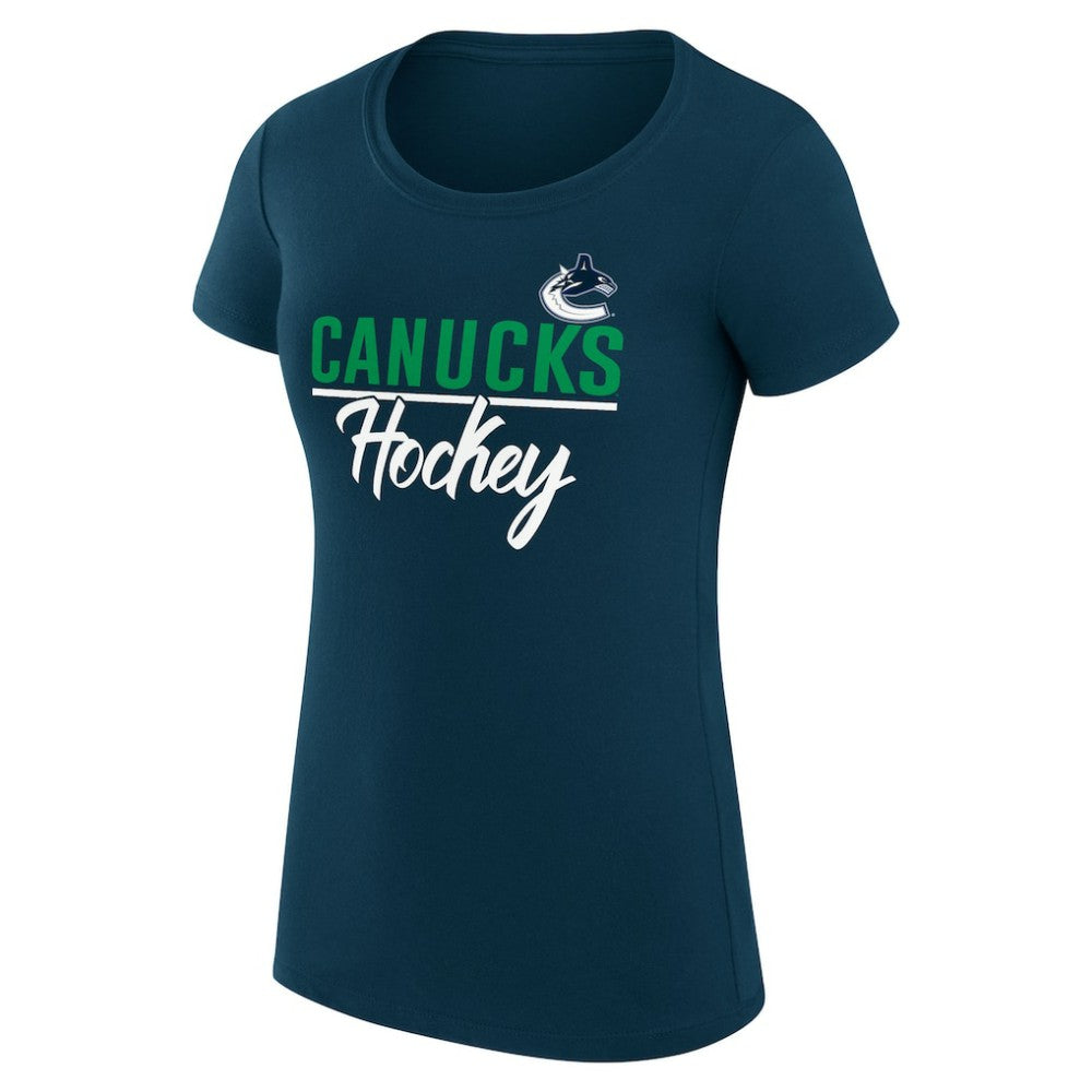 Vancouver Canucks G-III 4Her by Carl Banks Women's Super-Slim Fit Lightweight Team Sport T-Shirt - Navy - NHL 200602517