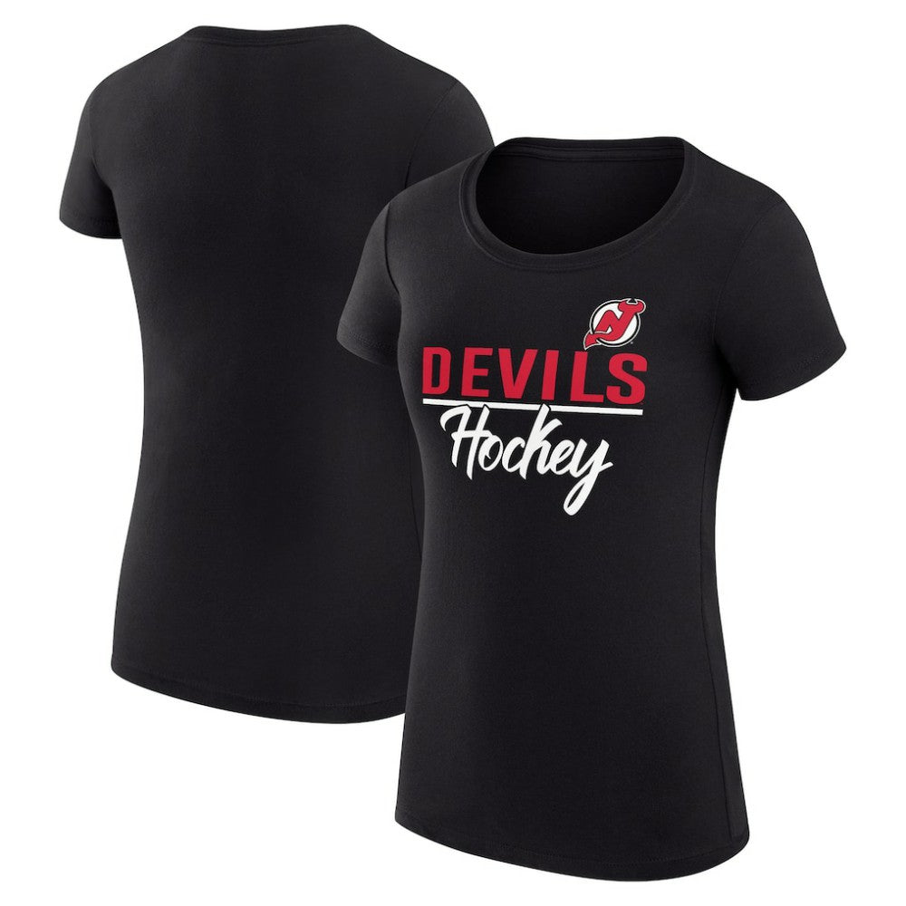 New Jersey Devils G-III 4Her by Carl Banks Women's Super-Slim Fit Lightweight Team Sport T-Shirt - Black - NHL 200602529