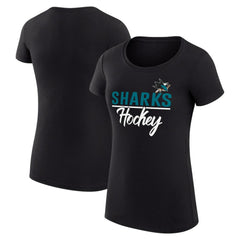 San Jose Sharks G-III 4Her by Carl Banks Women's Super-Slim Fit Lightweight Team Sport T-Shirt - Black - NHL 200602534