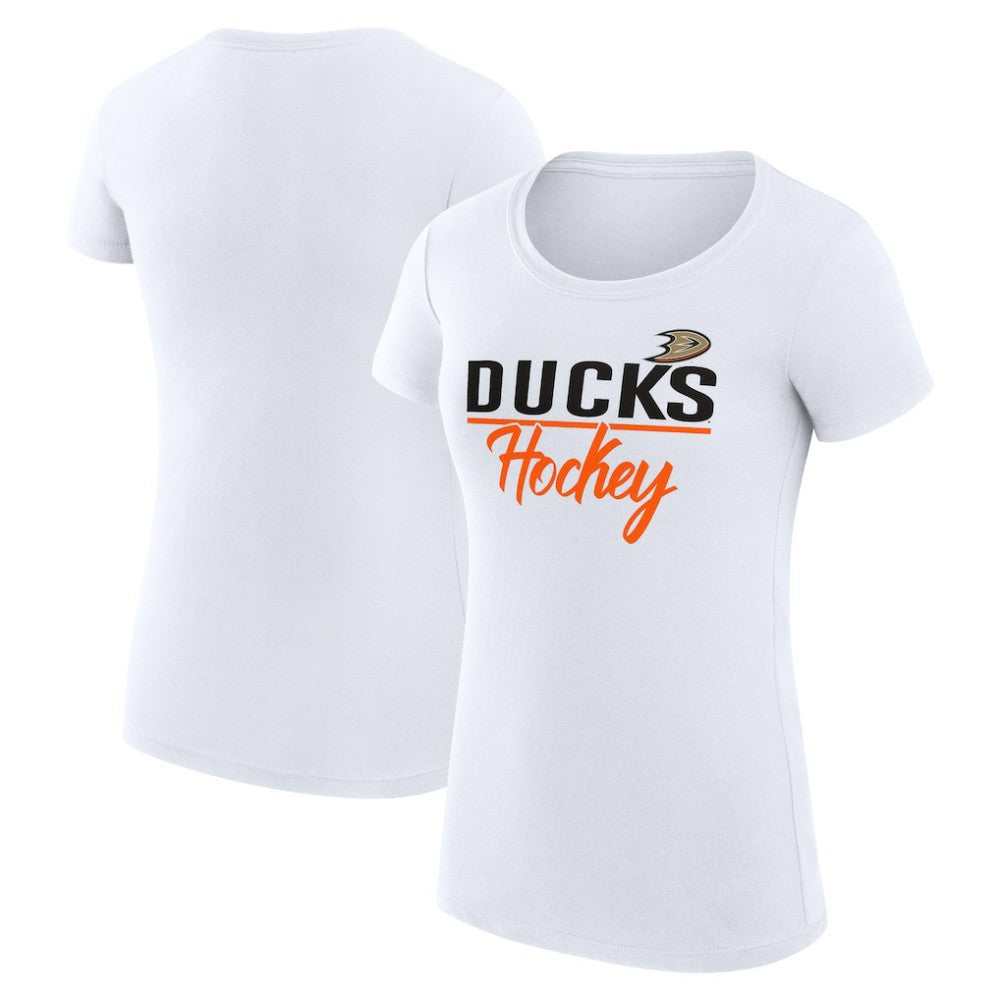 Anaheim Ducks G-III 4Her by Carl Banks Women's Super-Slim Fit Lightweight Team Sport T-Shirt - White - NHL 200602569