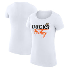 Anaheim Ducks G-III 4Her by Carl Banks Women's Super-Slim Fit Lightweight Team Sport T-Shirt - White - NHL 200602569
