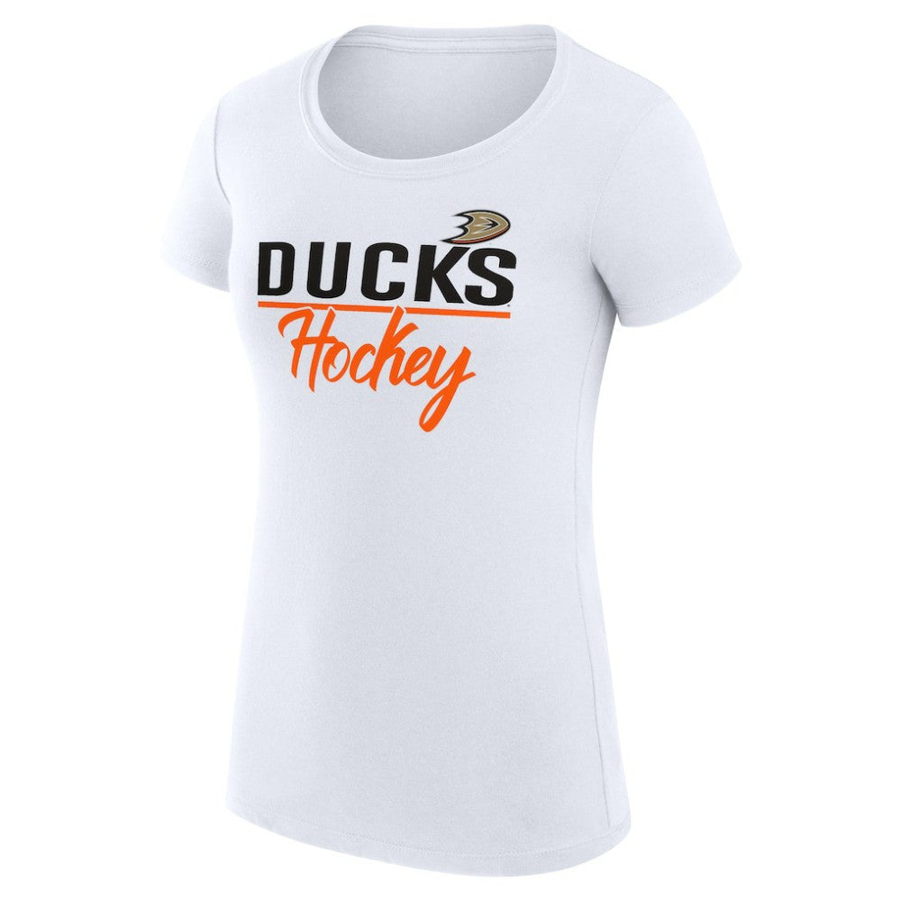 Anaheim Ducks G-III 4Her by Carl Banks Women's Super-Slim Fit Lightweight Team Sport T-Shirt - White - NHL 200602569