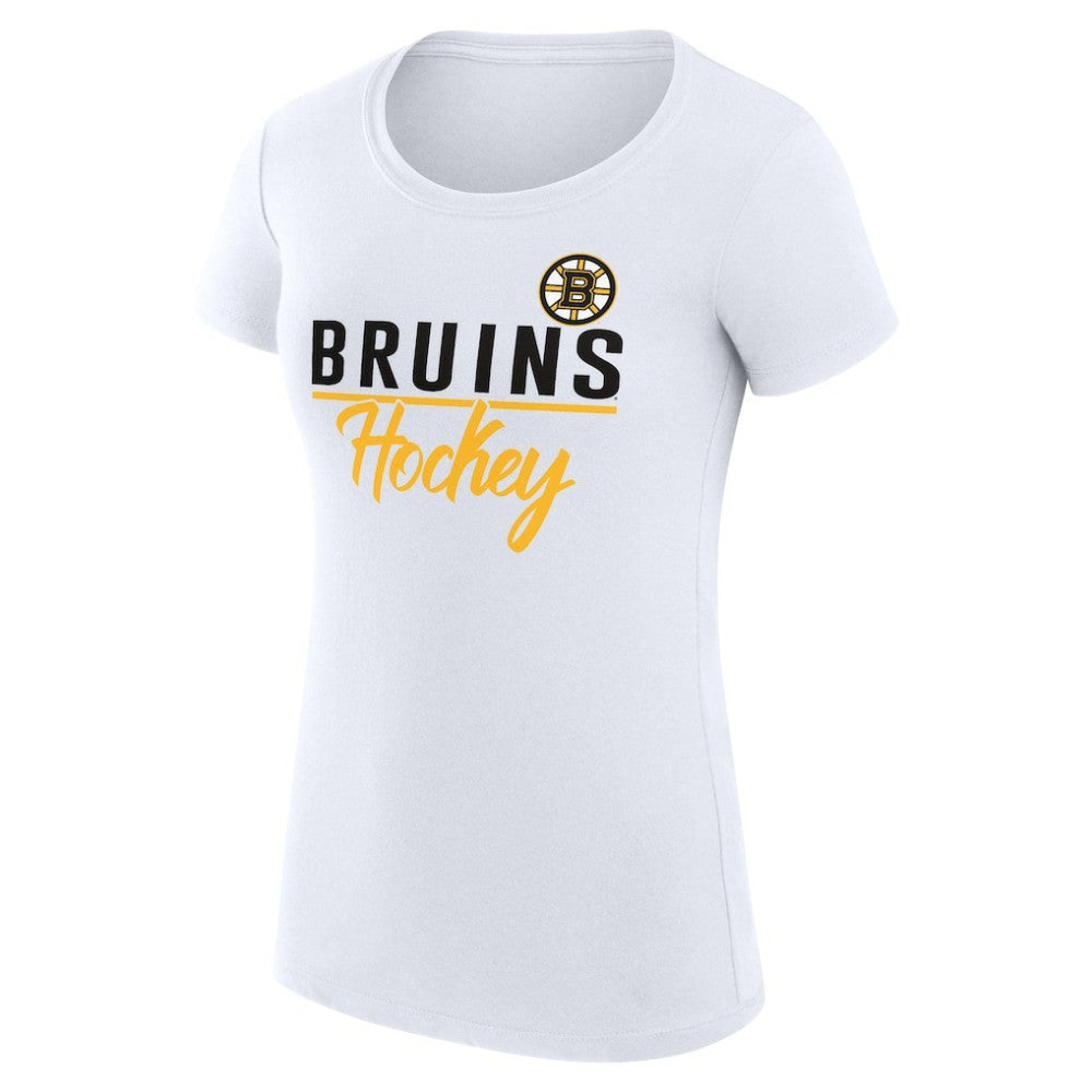 Boston Bruins G-III 4Her by Carl Banks Women's Super-Slim Fit Lightweight Team Sport T-Shirt - White - NHL 200602570