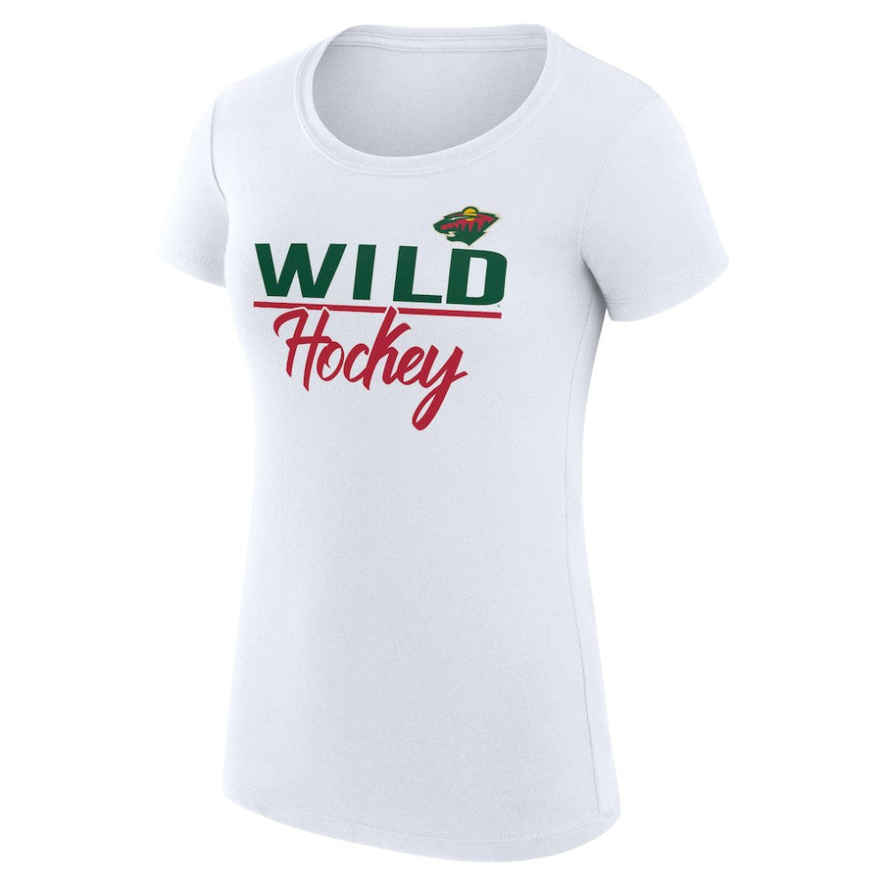 Minnesota Wild G-III 4Her by Carl Banks Women's Super-Slim Fit Lightweight Team Sport T-Shirt - White - NHL 200602582