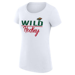 Minnesota Wild G-III 4Her by Carl Banks Women's Super-Slim Fit Lightweight Team Sport T-Shirt - White - NHL 200602582