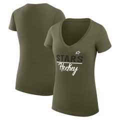 Dallas Stars G-III 4Her by Carl Banks Women's Super-Slim Fit Lightweight Team Sport V-Neck T-Shirt - Olive - NHL 200602605
