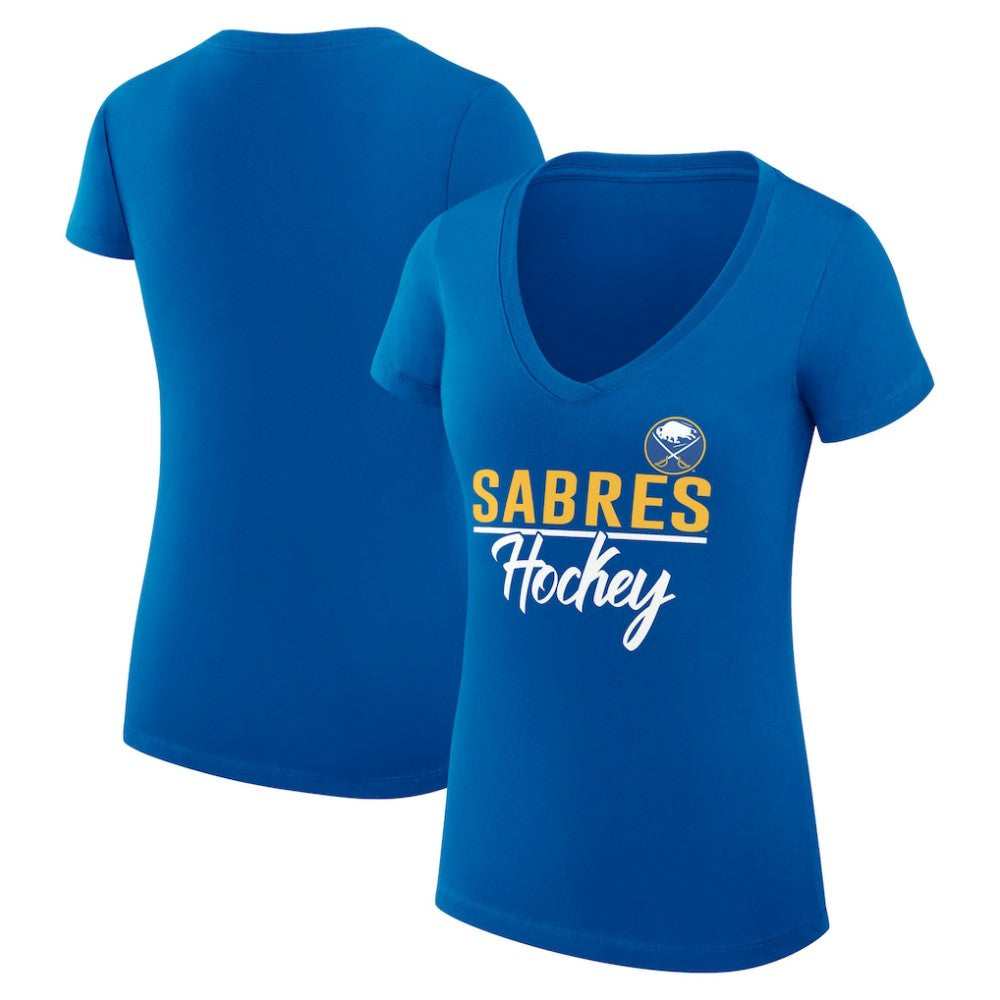 Buffalo Sabres G-III 4Her by Carl Banks Women's Super-Slim Fit Lightweight Team Sport V-Neck T-Shirt - Royal - NHL 200602607