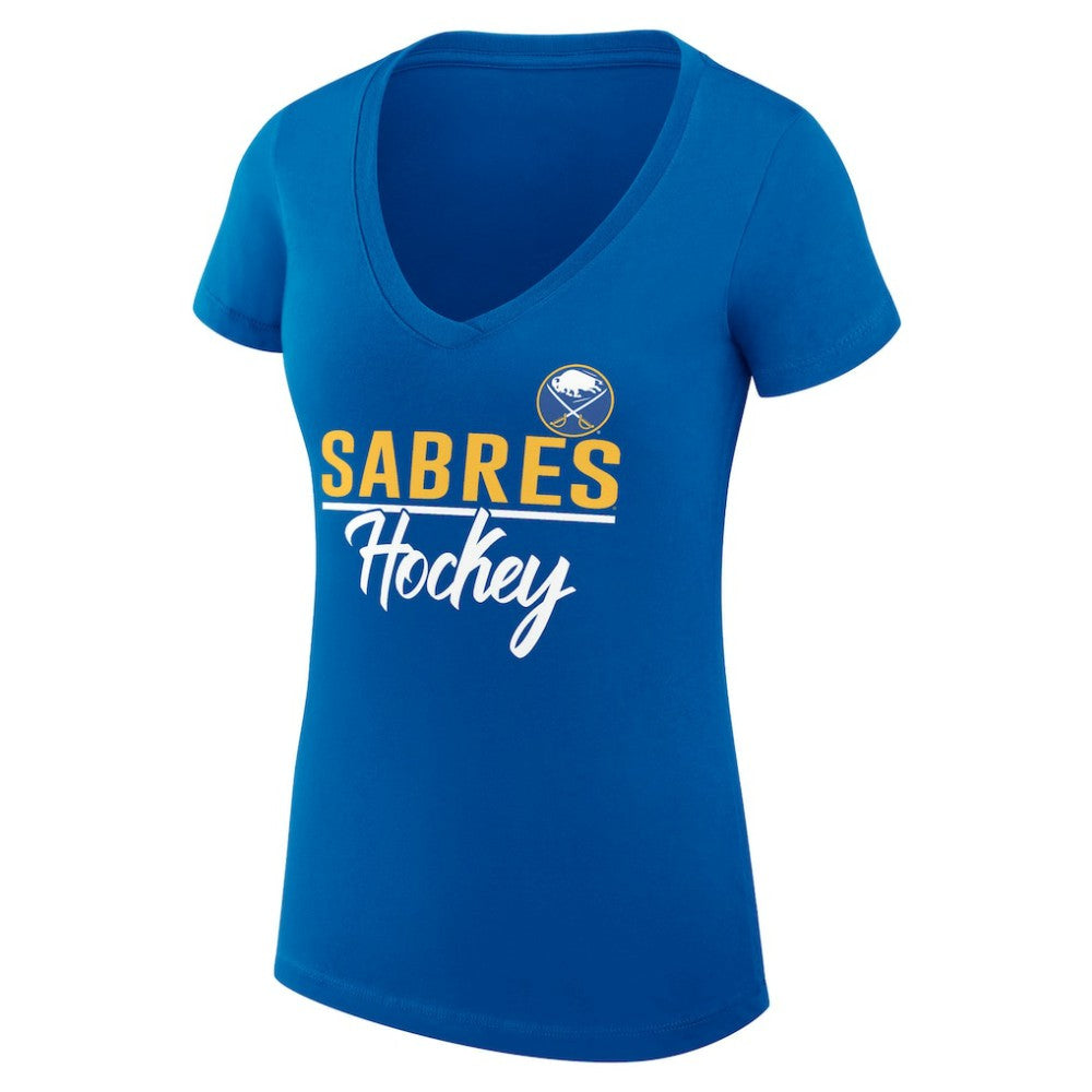 Buffalo Sabres G-III 4Her by Carl Banks Women's Super-Slim Fit Lightweight Team Sport V-Neck T-Shirt - Royal - NHL 200602607