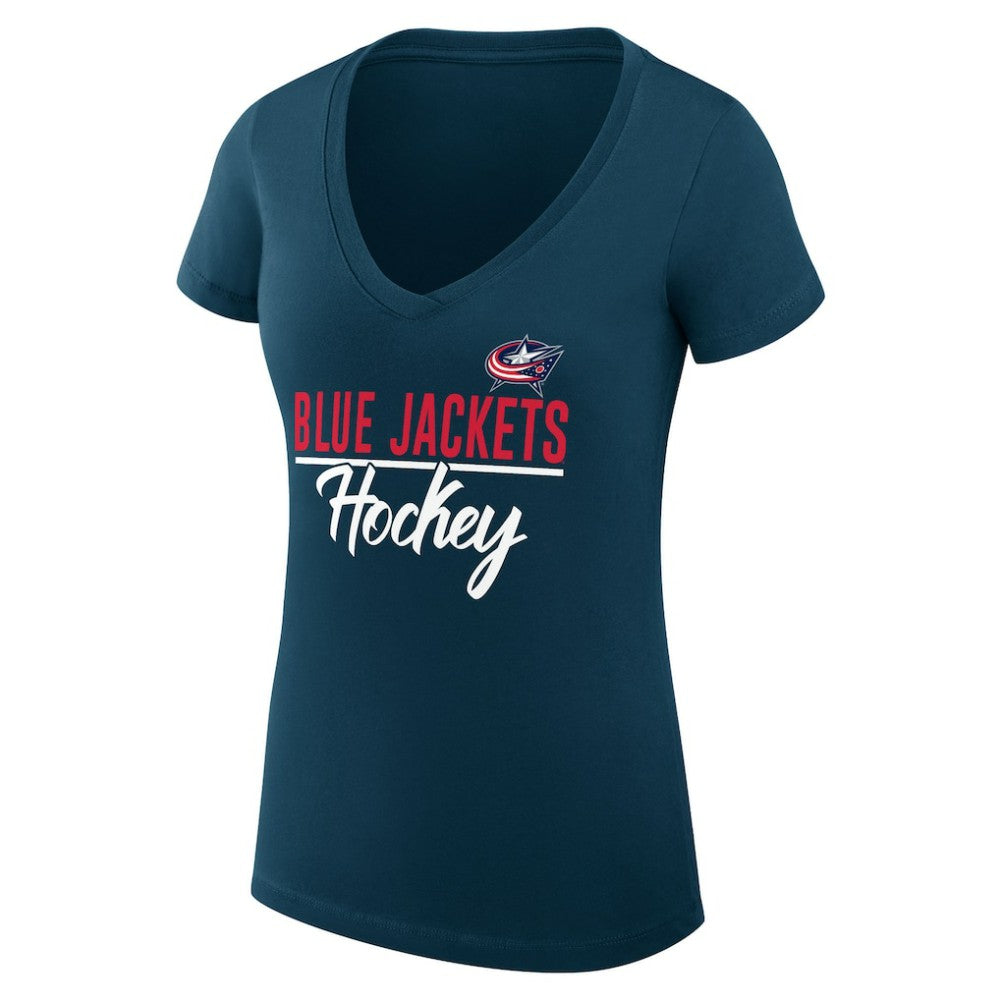 Columbus Blue Jackets G-III 4Her by Carl Banks Women's Super-Slim Fit Lightweight Graphic T-Shirt - Navy - NHL 200602612