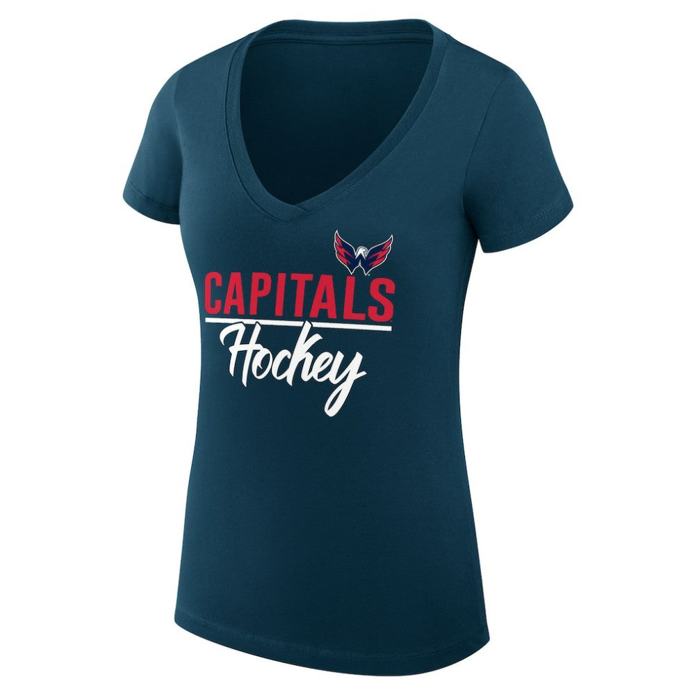 Washington Capitals G-III 4Her by Carl Banks Women's Super-Slim Fit Lightweight Graphic T-Shirt - Navy - NHL 200602620
