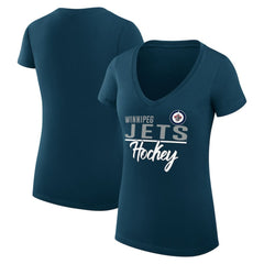 Winnipeg Jets G-III 4Her by Carl Banks Women's Super-Slim Fit Lightweight Graphic T-Shirt - Navy - NHL 200602621