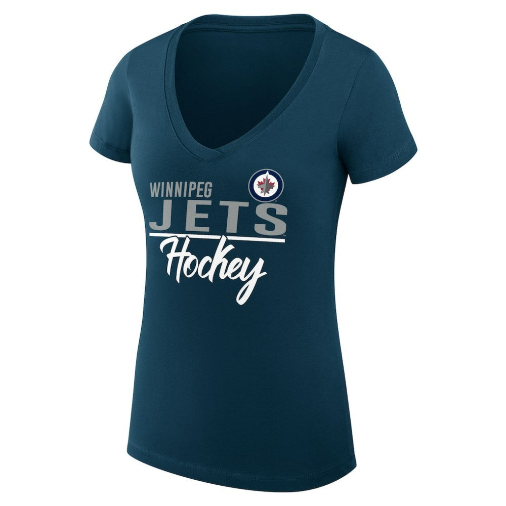 Winnipeg Jets G-III 4Her by Carl Banks Women's Super-Slim Fit Lightweight Graphic T-Shirt - Navy - NHL 200602621
