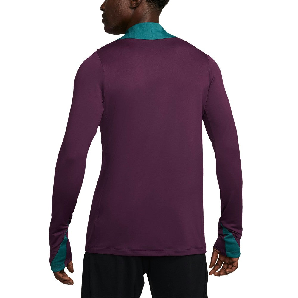 Paris Saint-Germain 2024/25 Strike Drill Performance Quarter-Zip Long Sleeve Top Burgundy - Nike