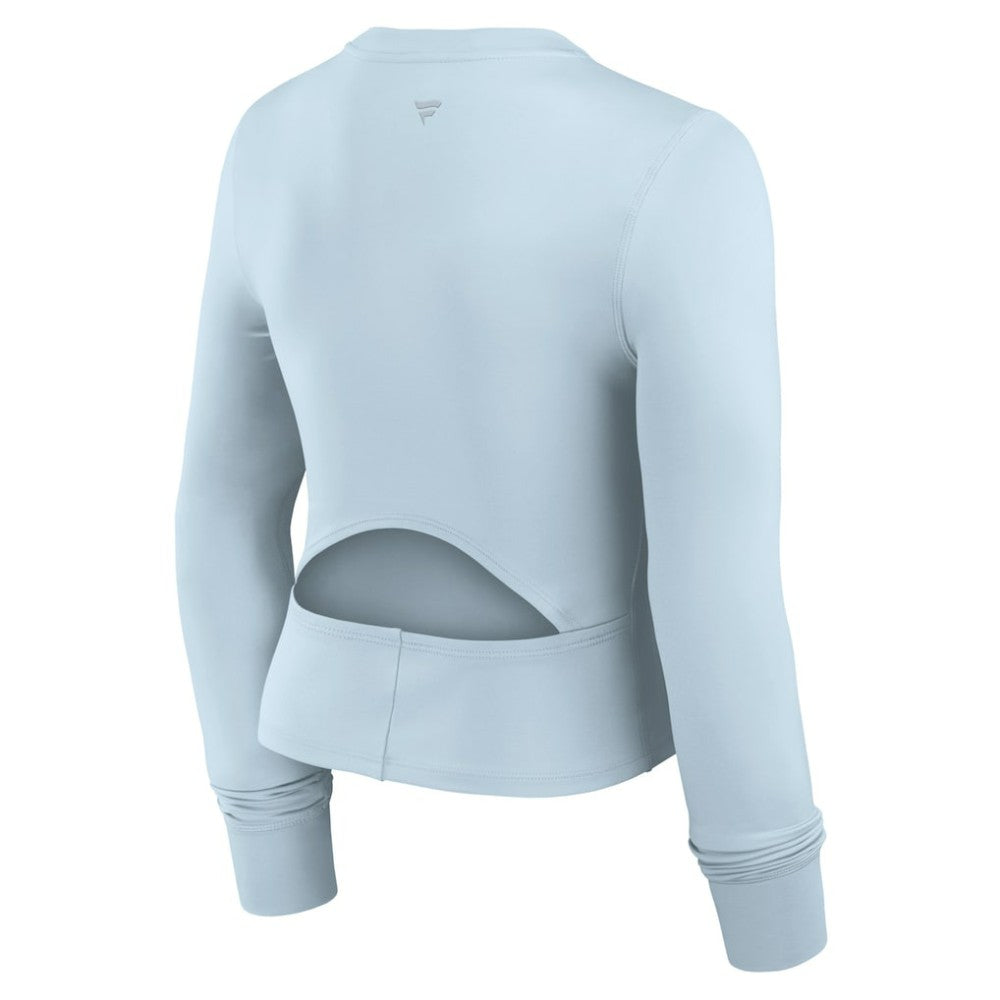 Atlanta Braves Fanatics Women's Studio Fitted Long Sleeve Gym Top  - Light Blue - Fanatics Discount