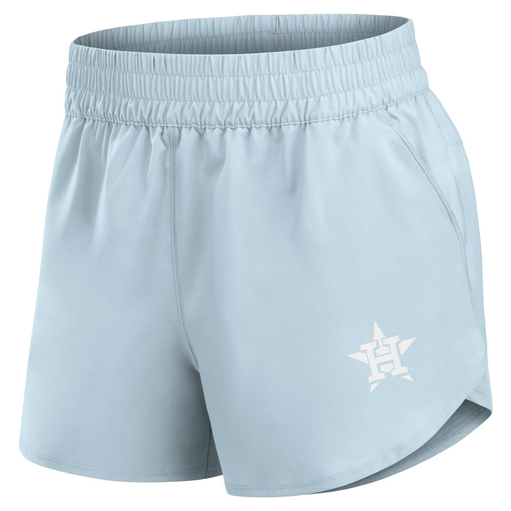 Houston Astros Fanatics Women's Studio Woven Vibe Shorts - Light Blue - Fanatics Discount