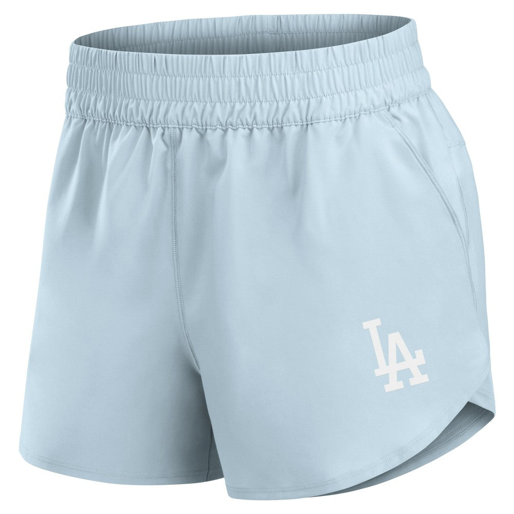 Los Angeles Dodgers Fanatics Women's Studio Woven Vibe Shorts - Light Blue - Fanatics Sale