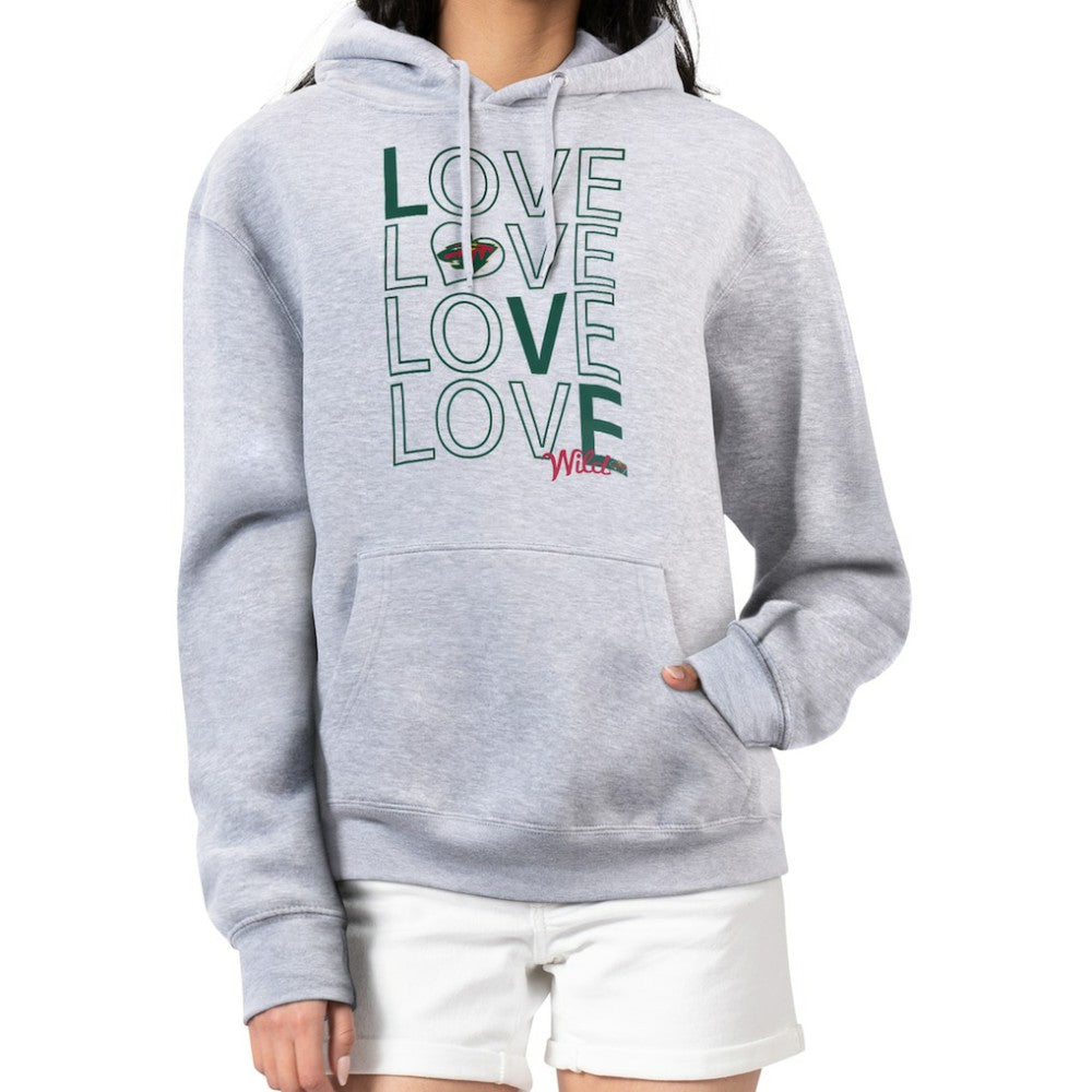 Minnesota Wild G-III 4Her by Carl Banks Women's Hockey Love Fleece Pullover Hoodie - Gray - NHL 200607249