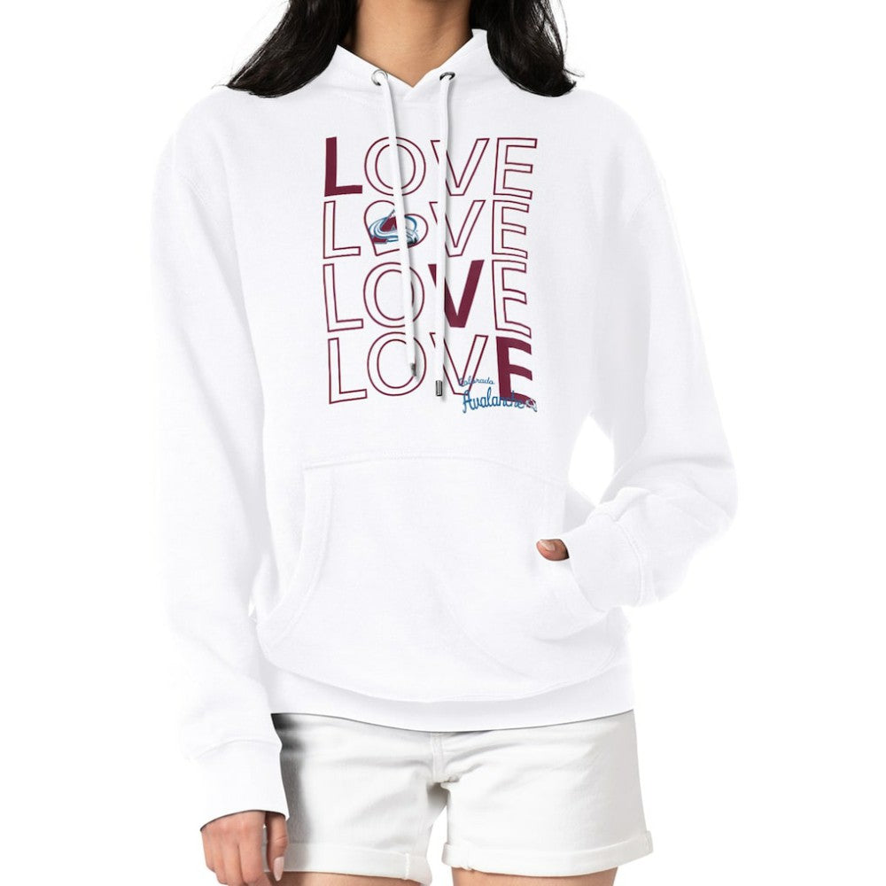 Colorado Avalanche G-III 4Her by Carl Banks Women's Hockey Love Fleece Pullover Hoodie - White - NHL 200607264