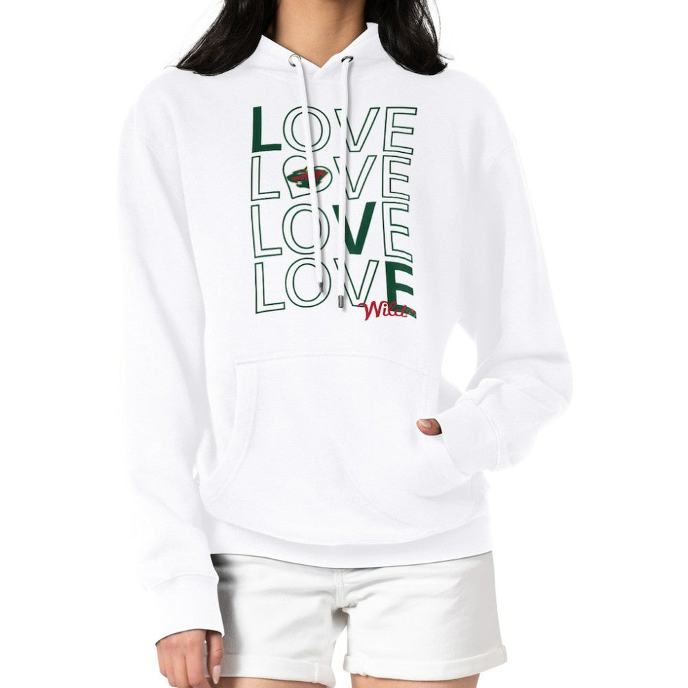 Minnesota Wild G-III 4Her by Carl Banks Women's Hockey Love Fleece Pullover Hoodie - White - NHL 200607281