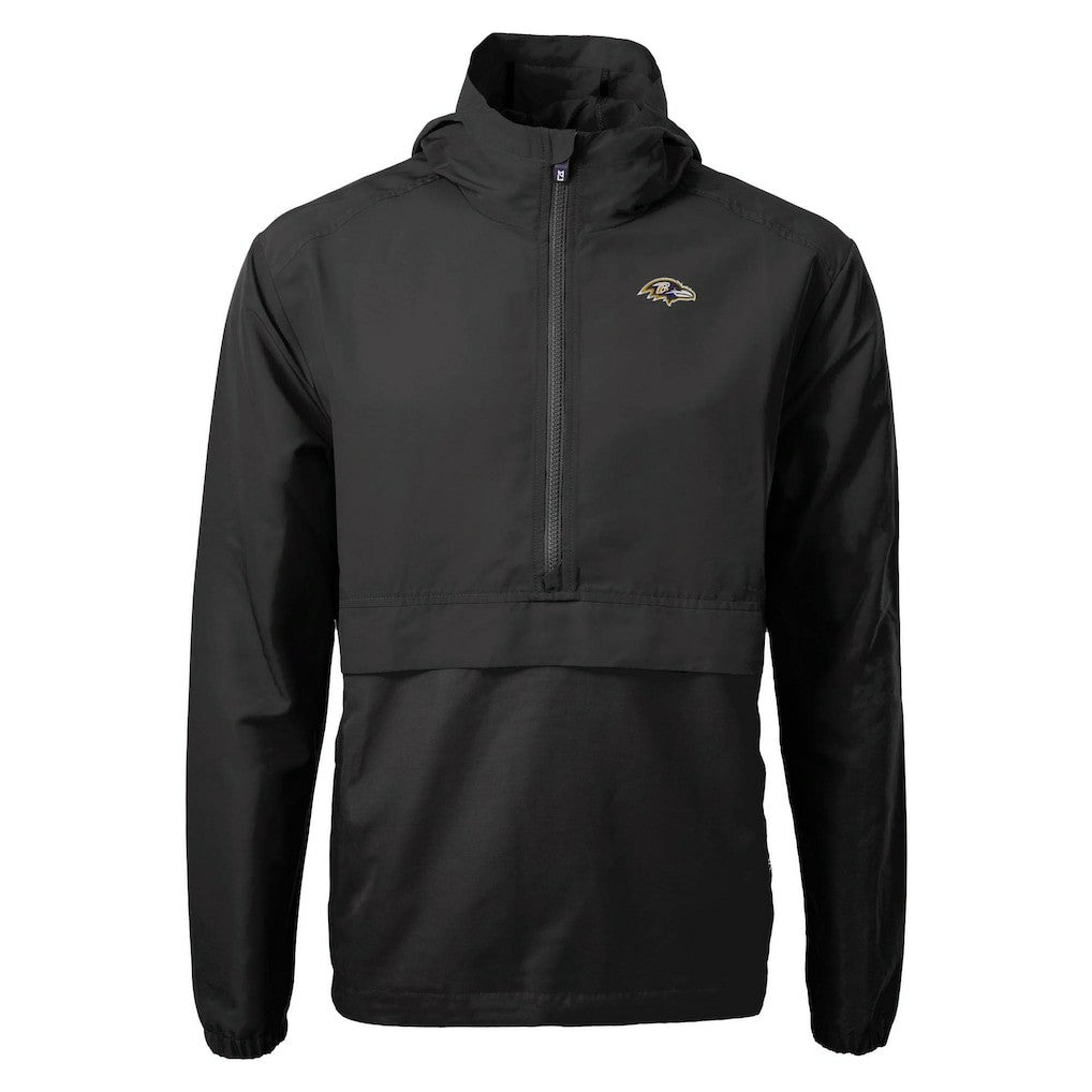 Baltimore Ravens Cutter & Buck Charter Eco Recycled Anorak Half-Zip Jacket Black