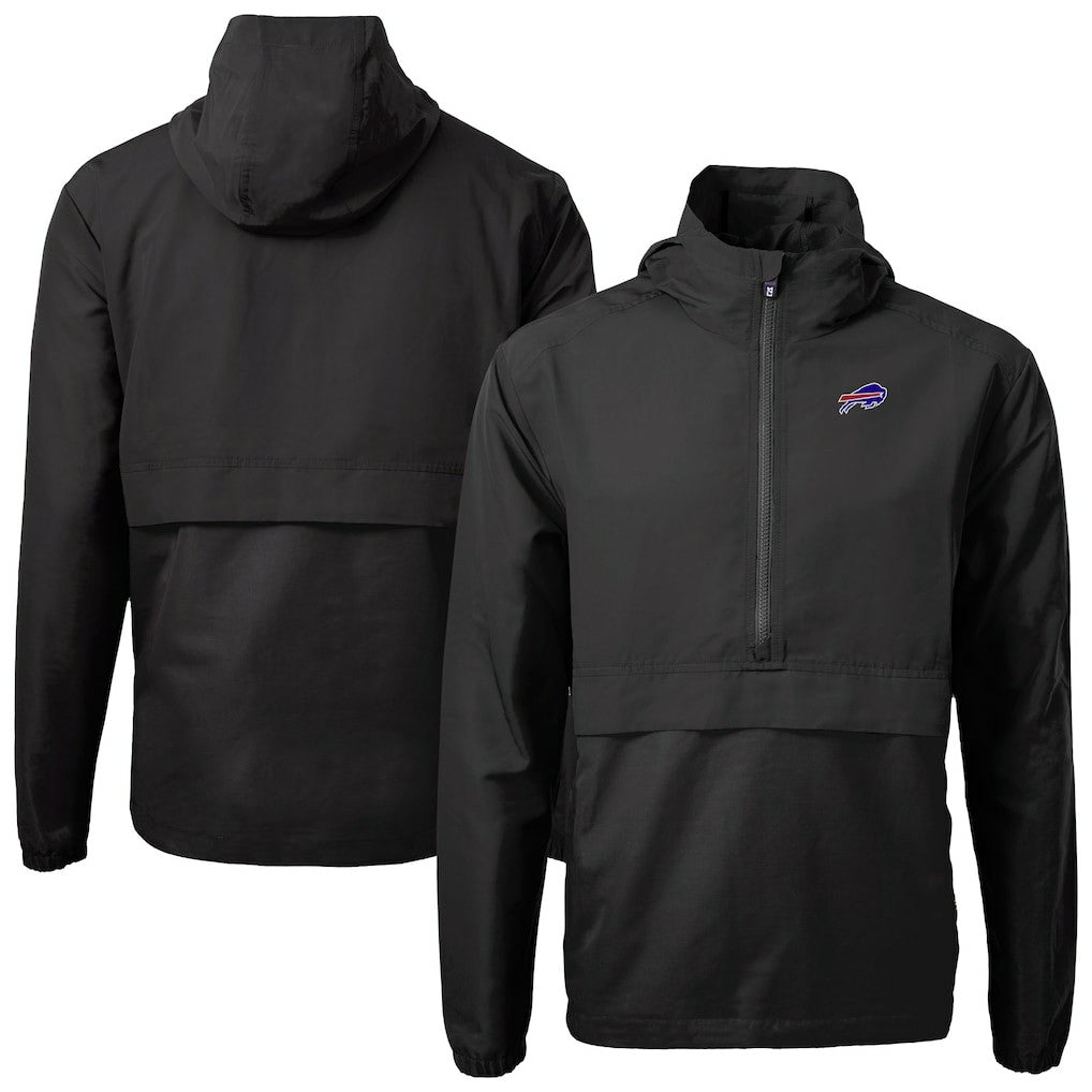 Buffalo Bills Cutter & Buck Charter Eco Recycled Anorak Half-Zip Jacket Black