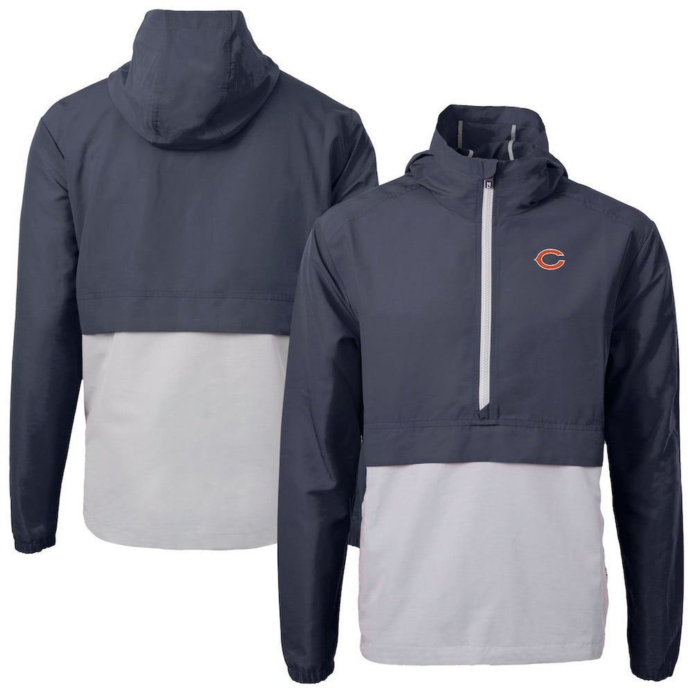 Chicago Bears Cutter & Buck Charter Eco Recycled Anorak Half-Zip Jacket Blue