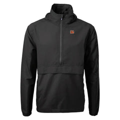 Cincinnati Bengals Cutter & Buck Charter Eco Recycled Anorak Half-Zip Jacket Black