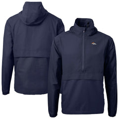 Denver Broncos Cutter & Buck Charter Eco Recycled Anorak Half-Zip Jacket Blue