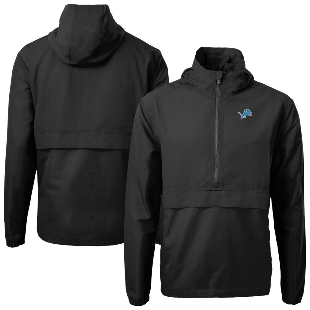 Detroit Lions Cutter & Buck Charter Eco Recycled Anorak Half-Zip Jacket Black