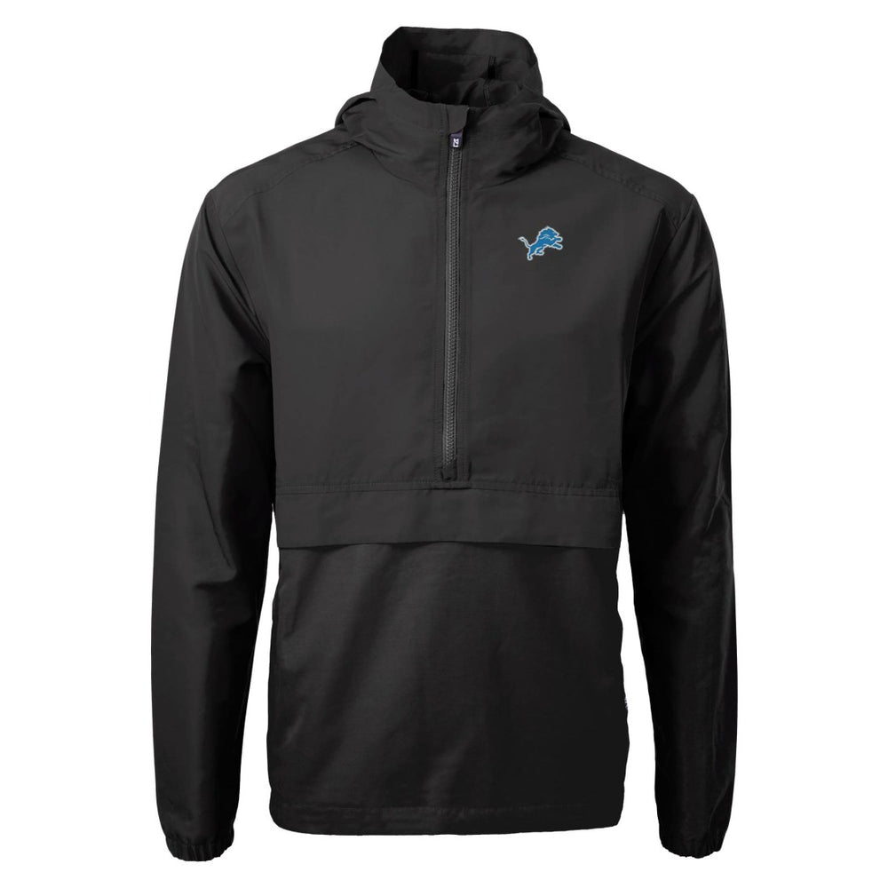 Detroit Lions Cutter & Buck Charter Eco Recycled Anorak Half-Zip Jacket Black