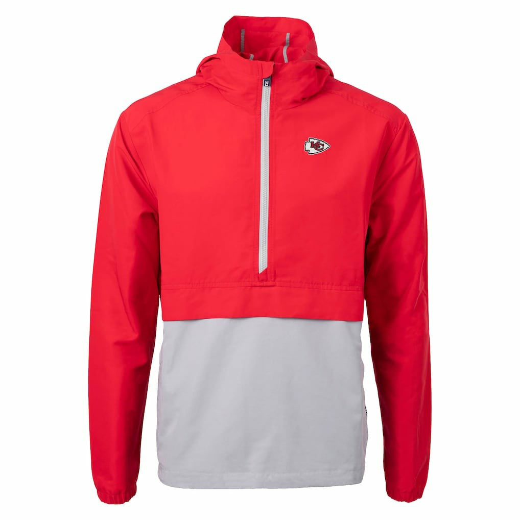 Kansas City Chiefs Cutter & Buck Charter Eco Recycled Anorak Half-Zip Jacket Red
