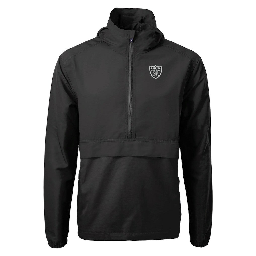 Las Vegas Raiders Cutter & Buck Charter Eco Recycled Anorak Half-Zip Jacket Black