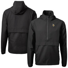 Minnesota Vikings Cutter & Buck Charter Eco Recycled Anorak Half-Zip Jacket Black