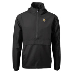 Minnesota Vikings Cutter & Buck Charter Eco Recycled Anorak Half-Zip Jacket Black