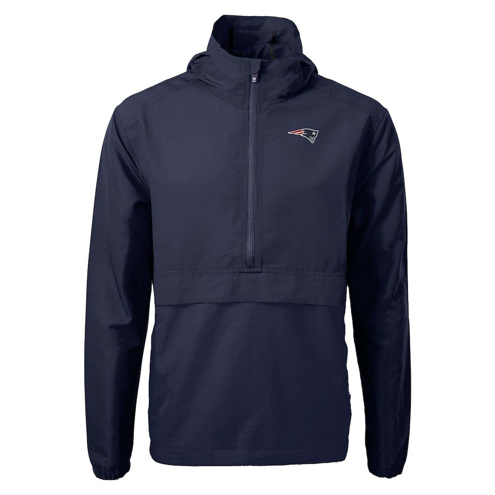 New England Patriots Cutter & Buck Charter Eco Recycled Anorak Half-Zip Jacket Blue
