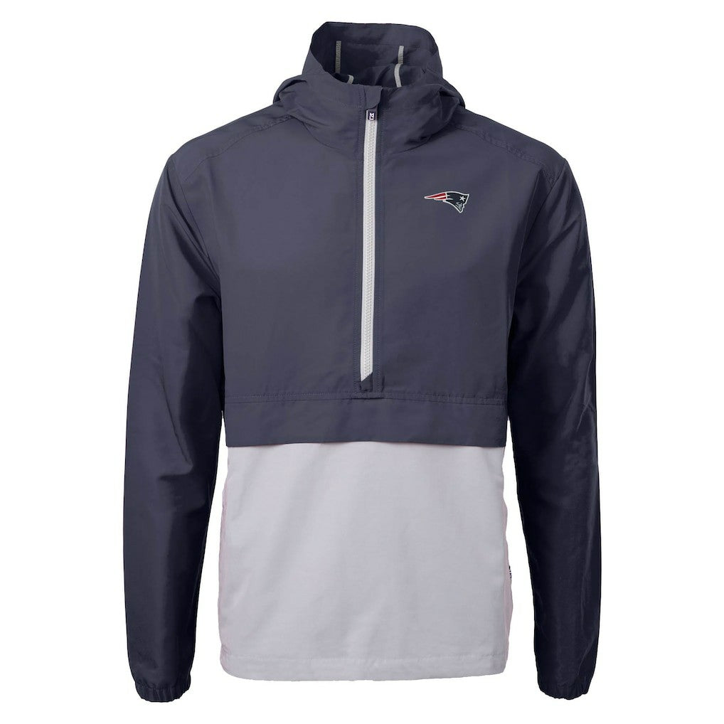 New England Patriots Cutter & Buck Charter Eco Recycled Anorak Half-Zip Jacket Blue