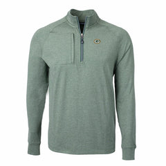 Green Bay Packers Cutter & Buck Adapt Eco Knit Quarter-Zip Pullover Top Heather Green