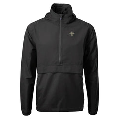 New Orleans Saints Cutter & Buck Charter Eco Recycled Anorak Half-Zip Jacket Black