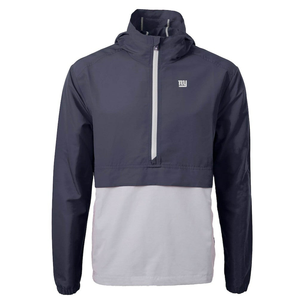 New York Giants Cutter & Buck Charter Eco Recycled Anorak Half-Zip Jacket Blue