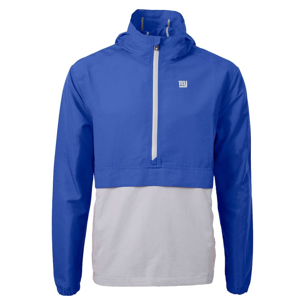 New York Giants Cutter & Buck Charter Eco Recycled Anorak Half-Zip Jacket Blue