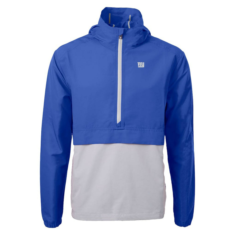 New York Giants Cutter & Buck Charter Eco Recycled Anorak Half-Zip Jacket Blue