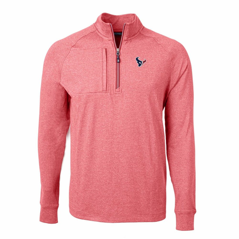 Houston Texans Cutter & Buck Adapt Eco Knit Quarter-Zip Pullover Top Heather Red