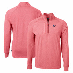 Houston Texans Cutter & Buck Adapt Eco Knit Quarter-Zip Pullover Top Heather Red