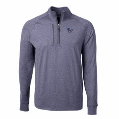 Houston Texans Cutter & Buck Adapt Eco Knit Quarter-Zip Pullover Top Heather Navy