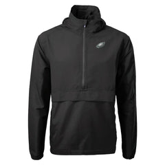 Philadelphia Eagles Cutter & Buck Charter Eco Recycled Anorak Half-Zip Jacket Black