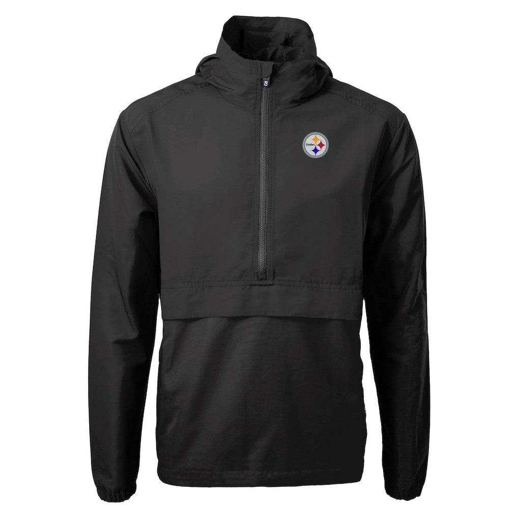 Pittsburgh Steelers Cutter & Buck Charter Eco Recycled Anorak Half-Zip Jacket Black