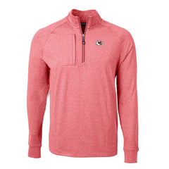 Kansas City Chiefs Cutter & Buck Adapt Eco Knit Quarter-Zip Pullover Top Heather Red