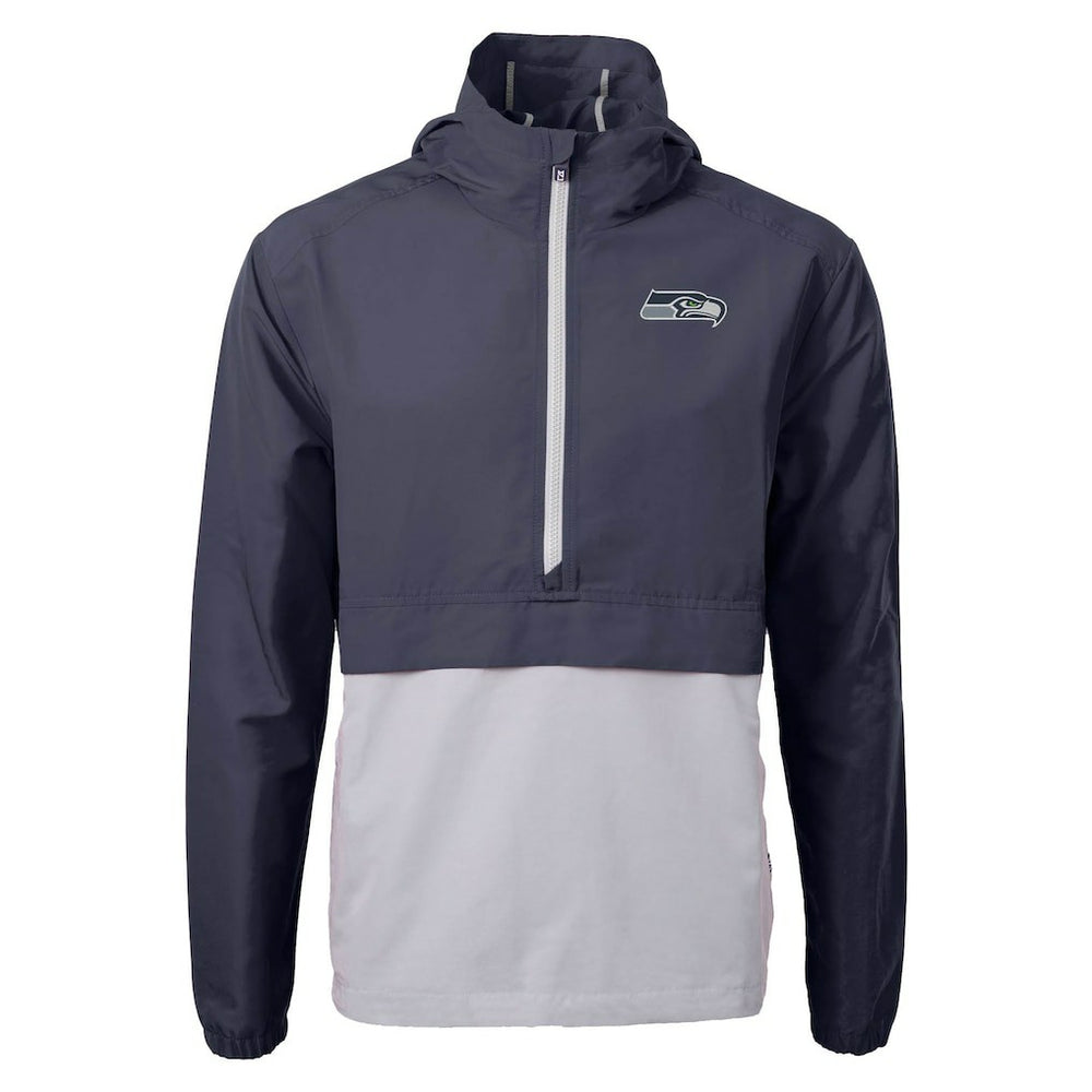 Seattle Seahawks Cutter & Buck Charter Eco Recycled Anorak Half-Zip Jacket Blue
